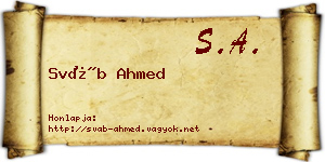 Sváb Ahmed névjegykártya